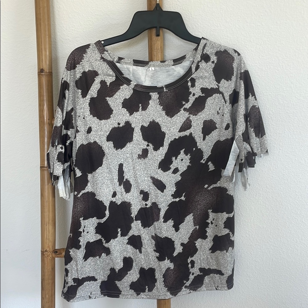 Source Unknown Black and White Boxy Short Sleeve Tee